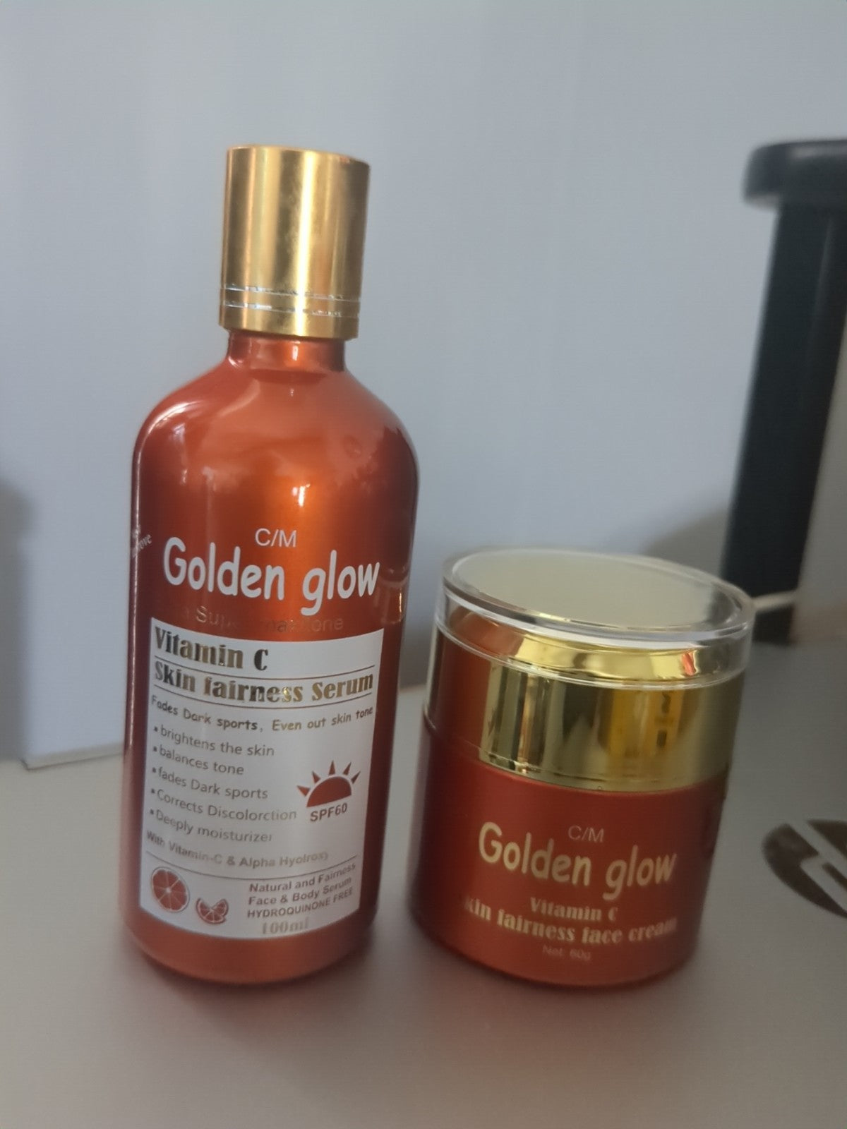 Vitamin C Brightening Face Cream & Serum SPF 60 - Golden Glow