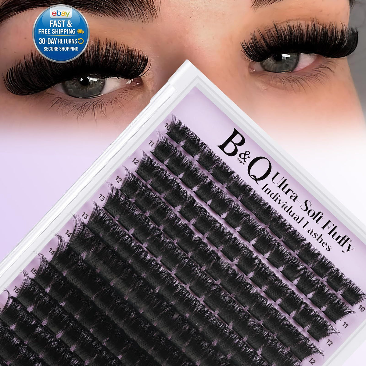 False Eyelash Clusters Thick 200D, 1 Pack – Fluffy Wispy D Curl Lashes