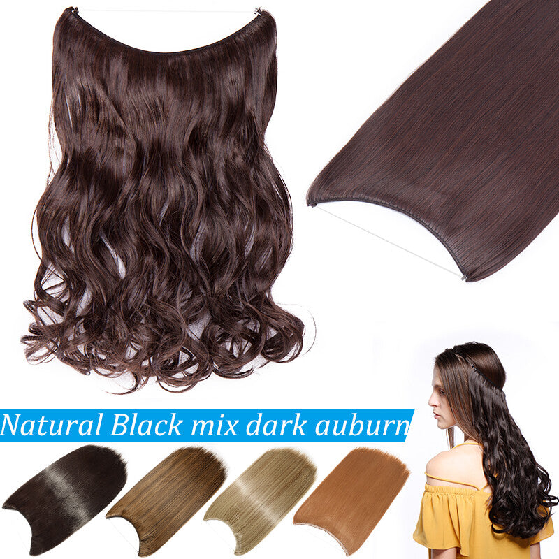 Invisible Wire Hair Extension Headband - Adjustable Wavy 20 Inches