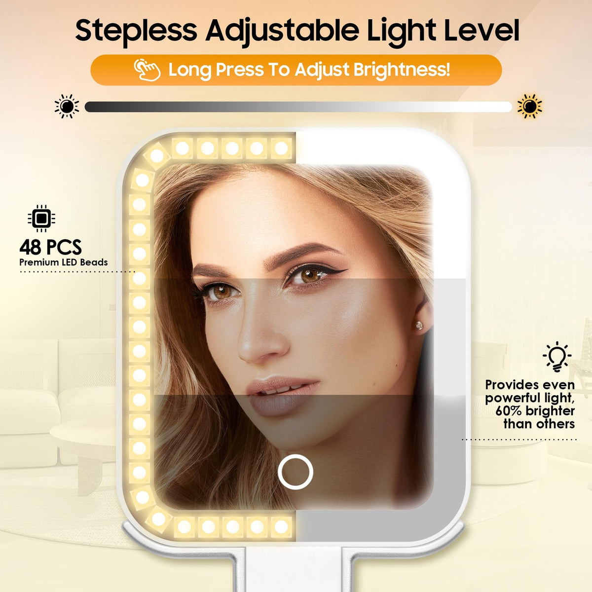 Travel Lighted Makeup Mirror with 30X Magnification & Adjustable LED Lights