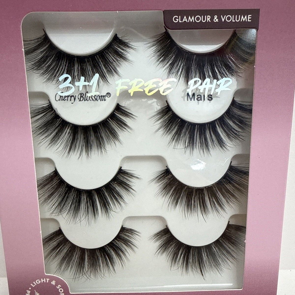 Cherry Blossom Faux Mink 3D Eyelash Collection - 4 Pairs, Lash Enhancing Makeup