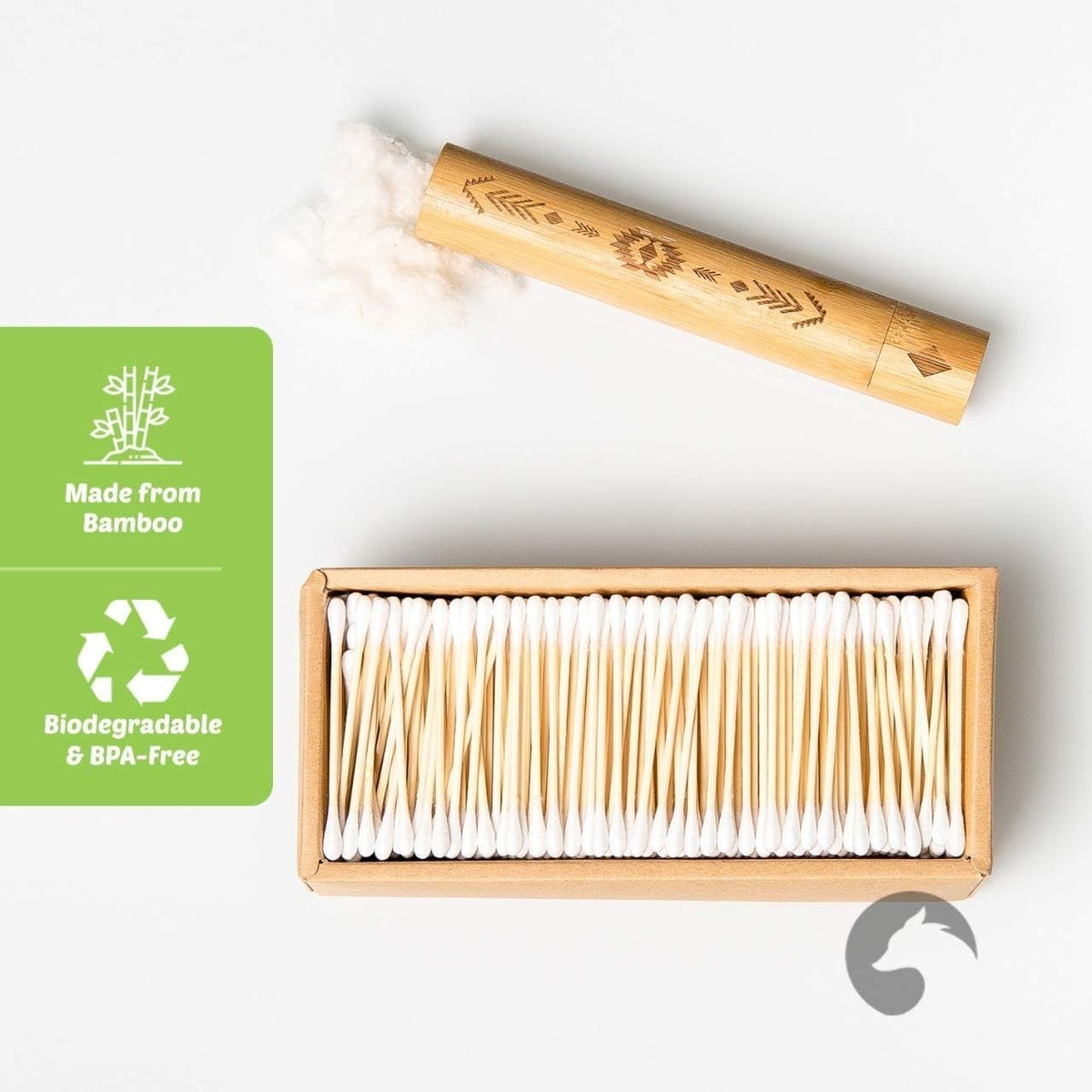 Eco-Friendly Bamboo Cotton Swabs 500 Count - Multipurpose Makeup & Craft Tools
