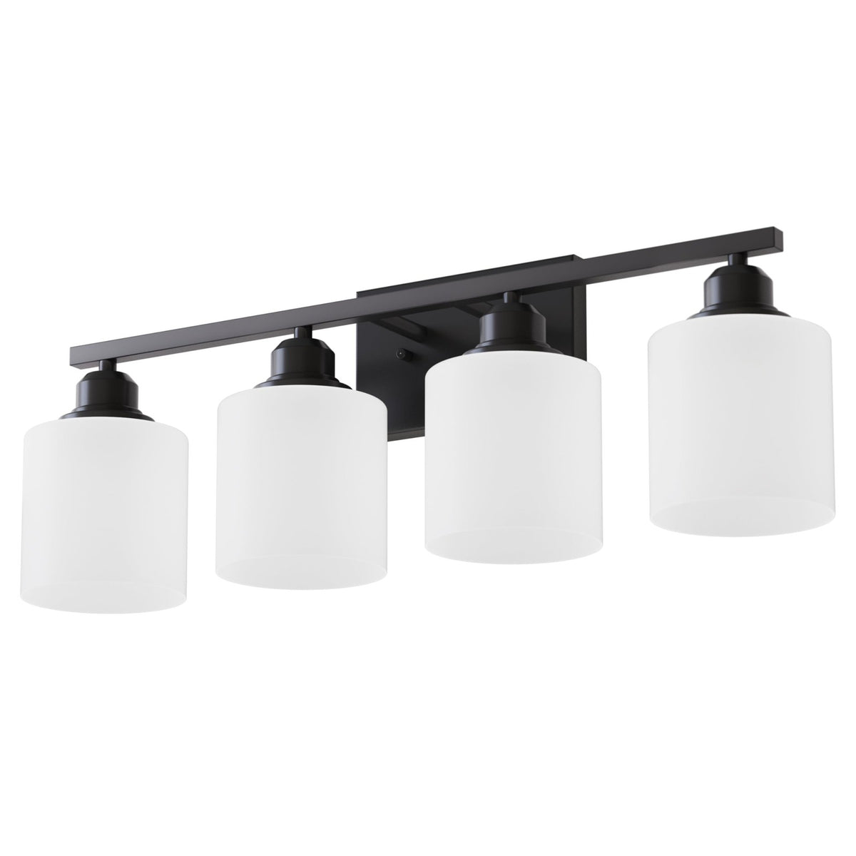 Matte Black 4-Light Bathroom Vanity Light Fixture - Modern Wall Mount