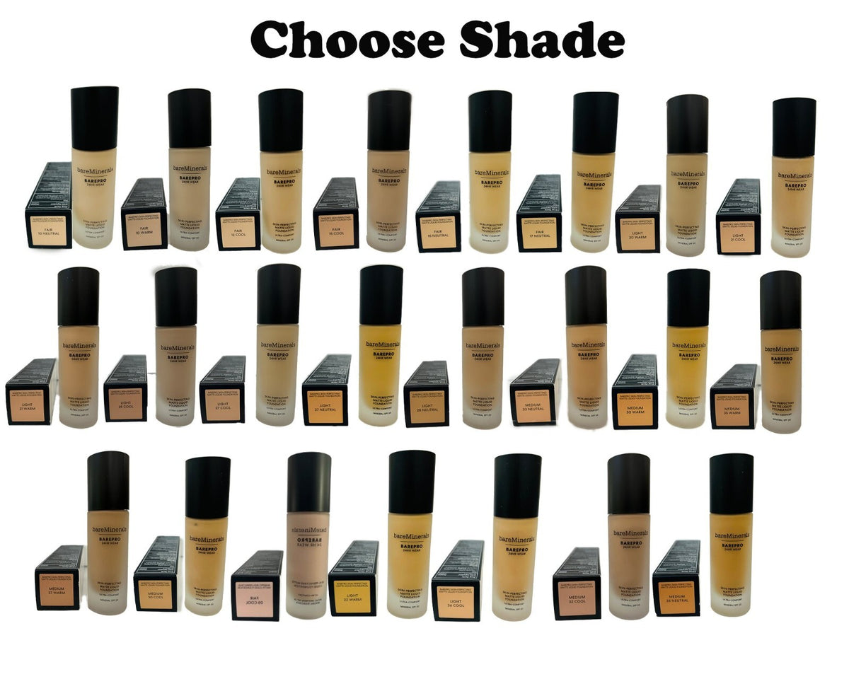 Foundations: BarePro 24HR Matte Liquid Foundation – Skin-Perfecting, SPF 20, 1oz