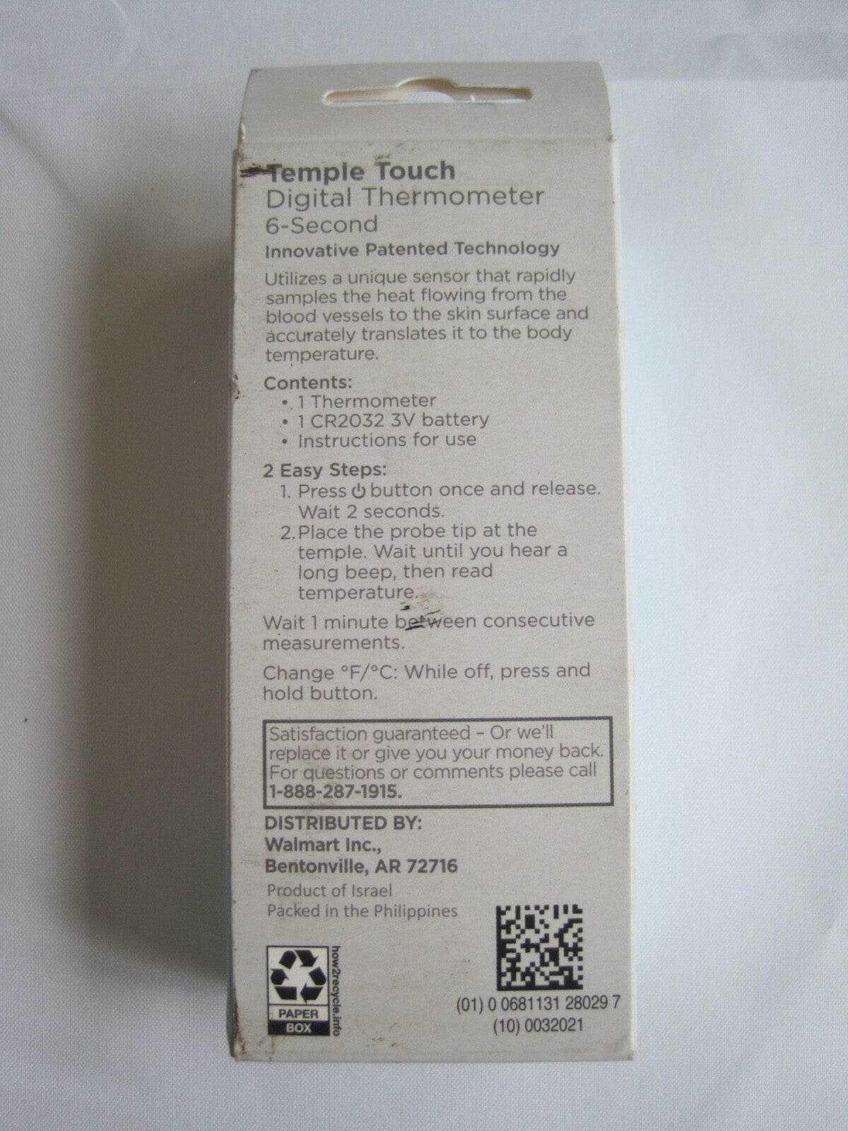 Temple Touch Digital Thermometer - 60 Second Forehead Reading