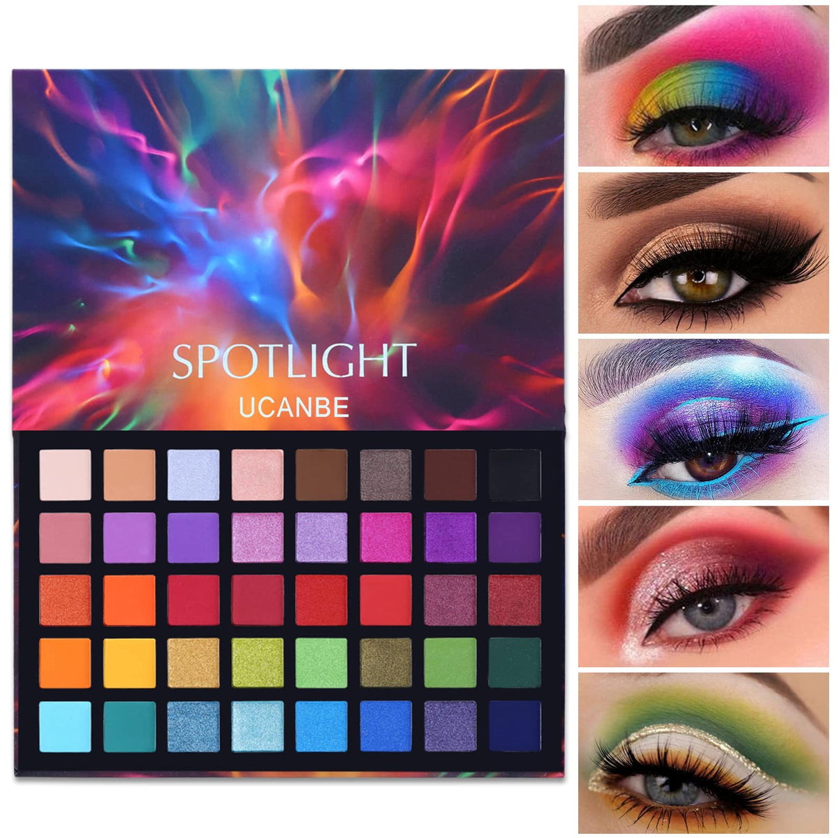 UCANBE Spotlight Eyeshadow Palette 40 Colors - Long-Wear, Pigmented, Crease-Resistant Makeup