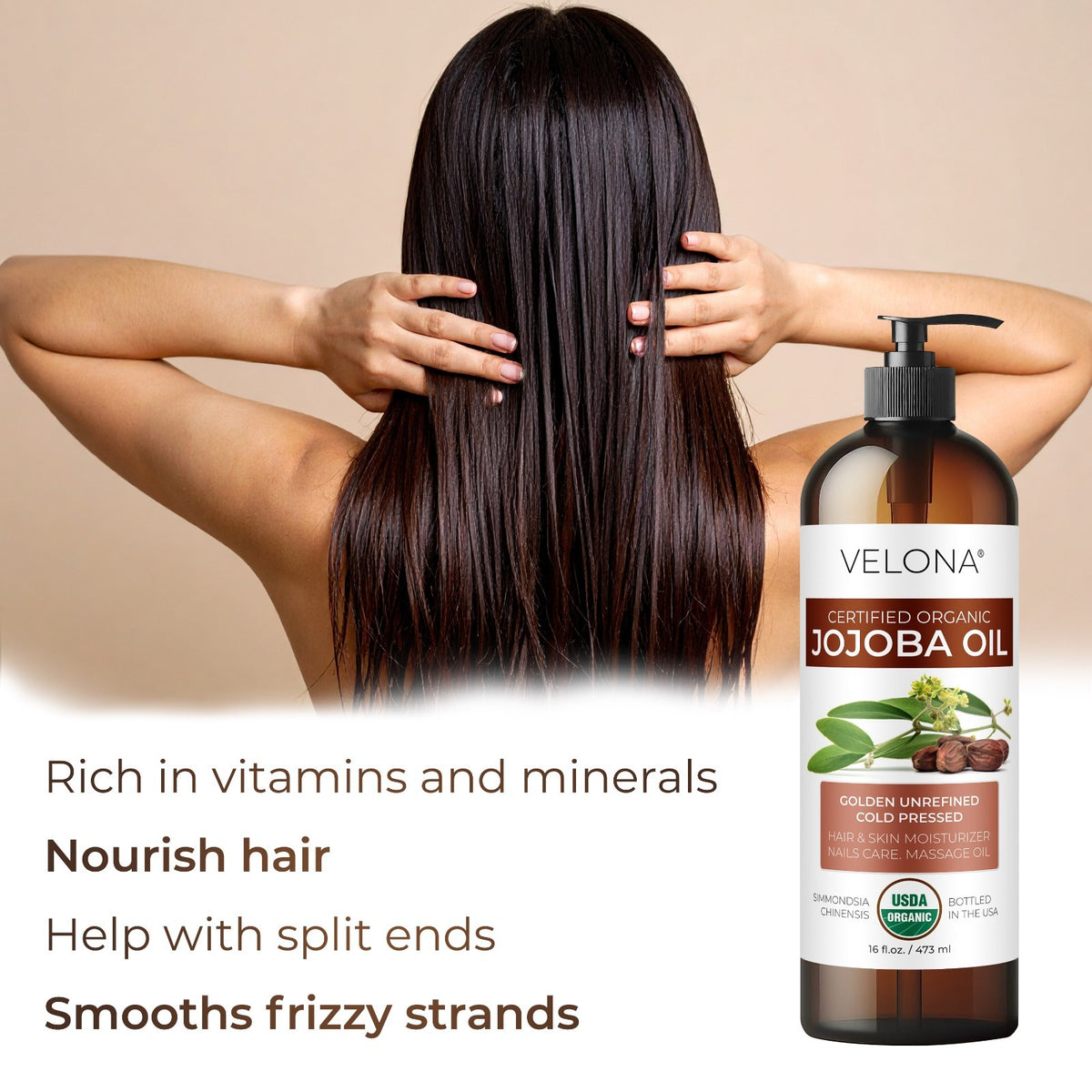 Organic Jojoba Oil - Cold Pressed, Unrefined, 64 Fl Oz Natural Skin & Hair Care
