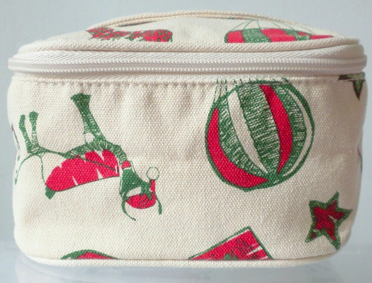 Mini Reindeer and Zebra Makeup Bag - Cotton Fabric Holiday Travel Case