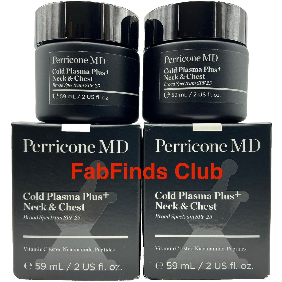 Perricone MD Cold Plasma Plus Neck & Chest Cream Set SPF 25 - 2oz/59ml Each