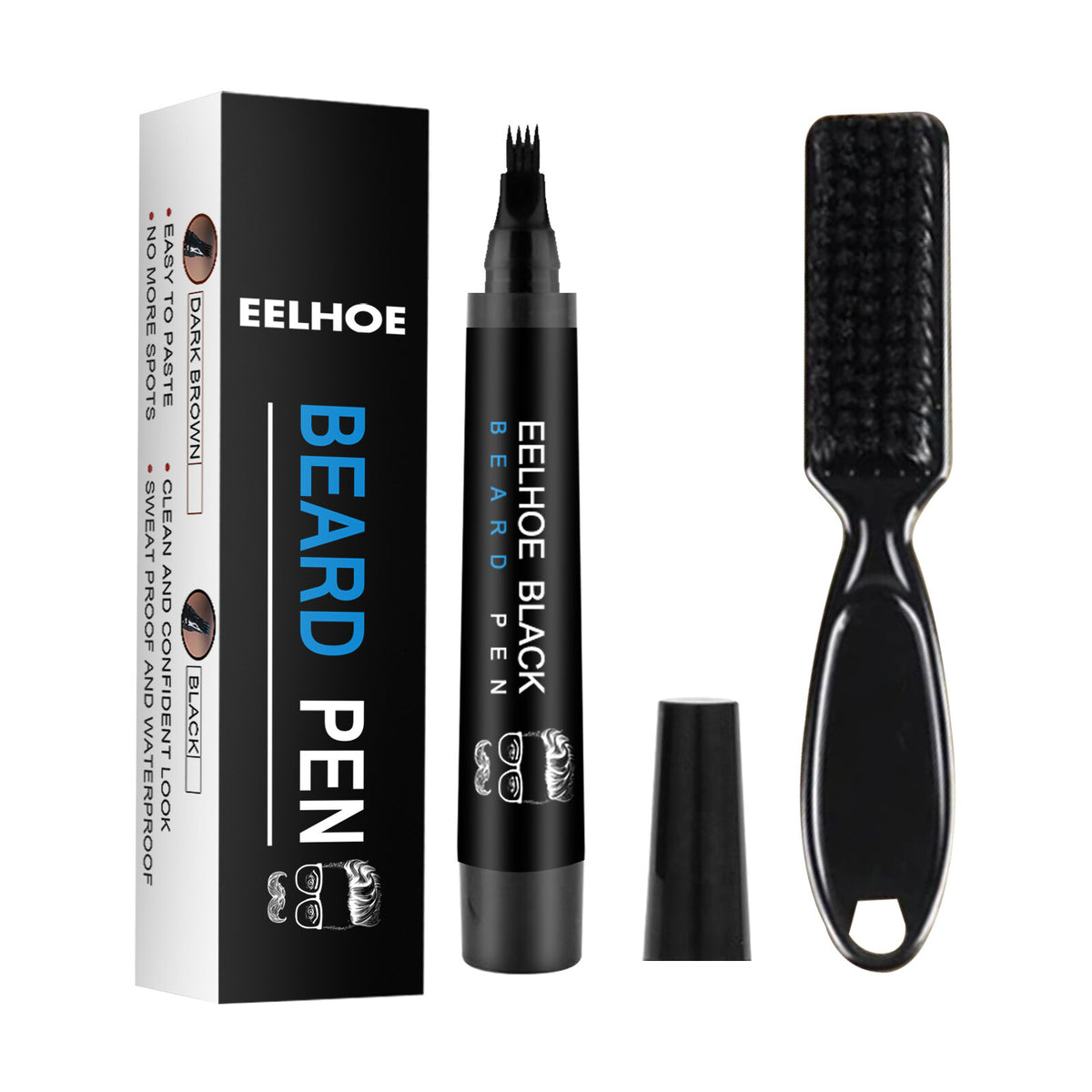 Waterproof Beard Pencil Filler with Brush - Long Lasting