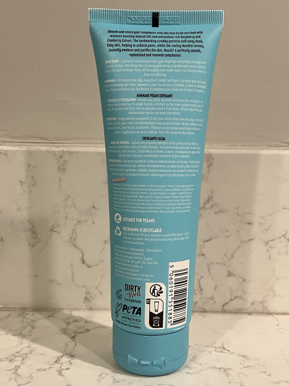 Dirty Works Pore-Fect Face Scrub Gently Exfoliates Reviving Menthol