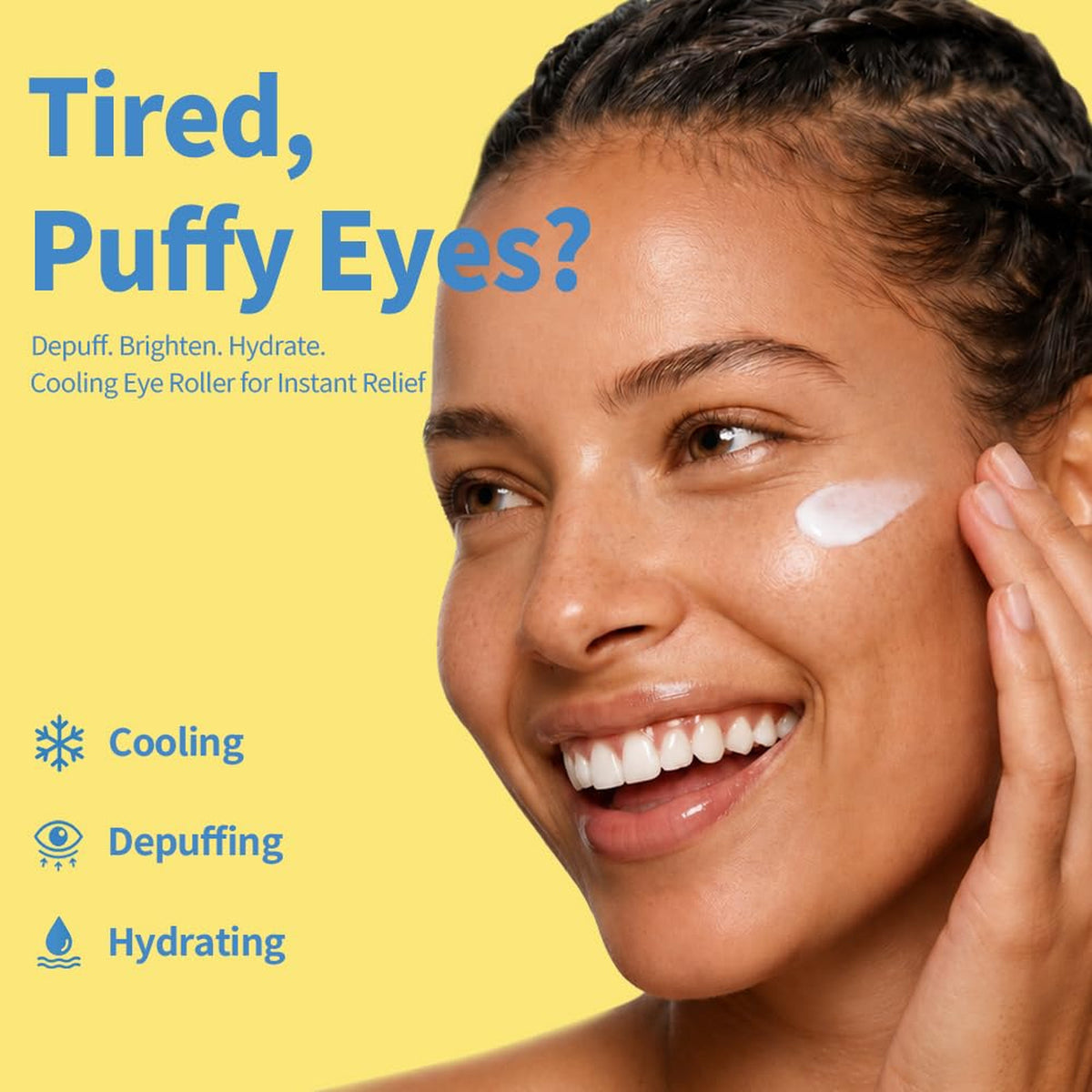 Revitalizing Eye Gel with Caffeine & Cooling Roller – Reduces Puffiness & Dark Circles