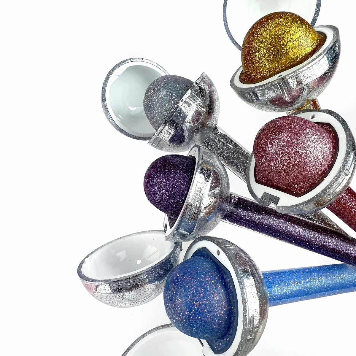 Gold Glitter Lip Balm & Lip Gloss Set - Sparkling Vanilla Scented Glossy Lips