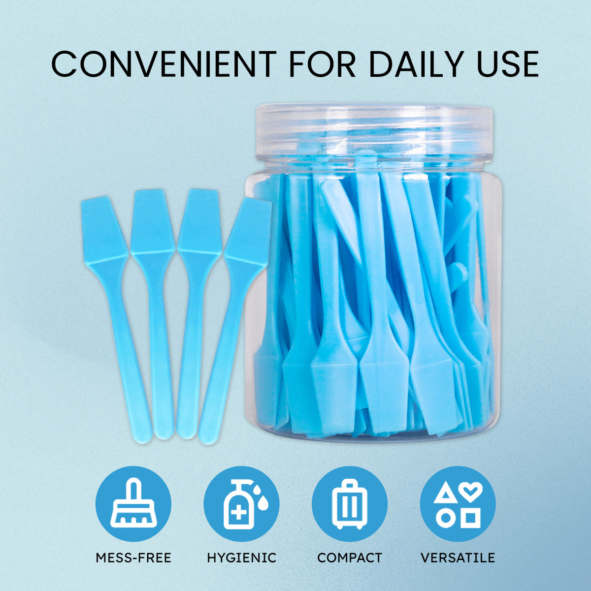 Small Plastic Makeup Spatula Set - 2.5 Inch Cosmetic Scoop, 100 Pieces
