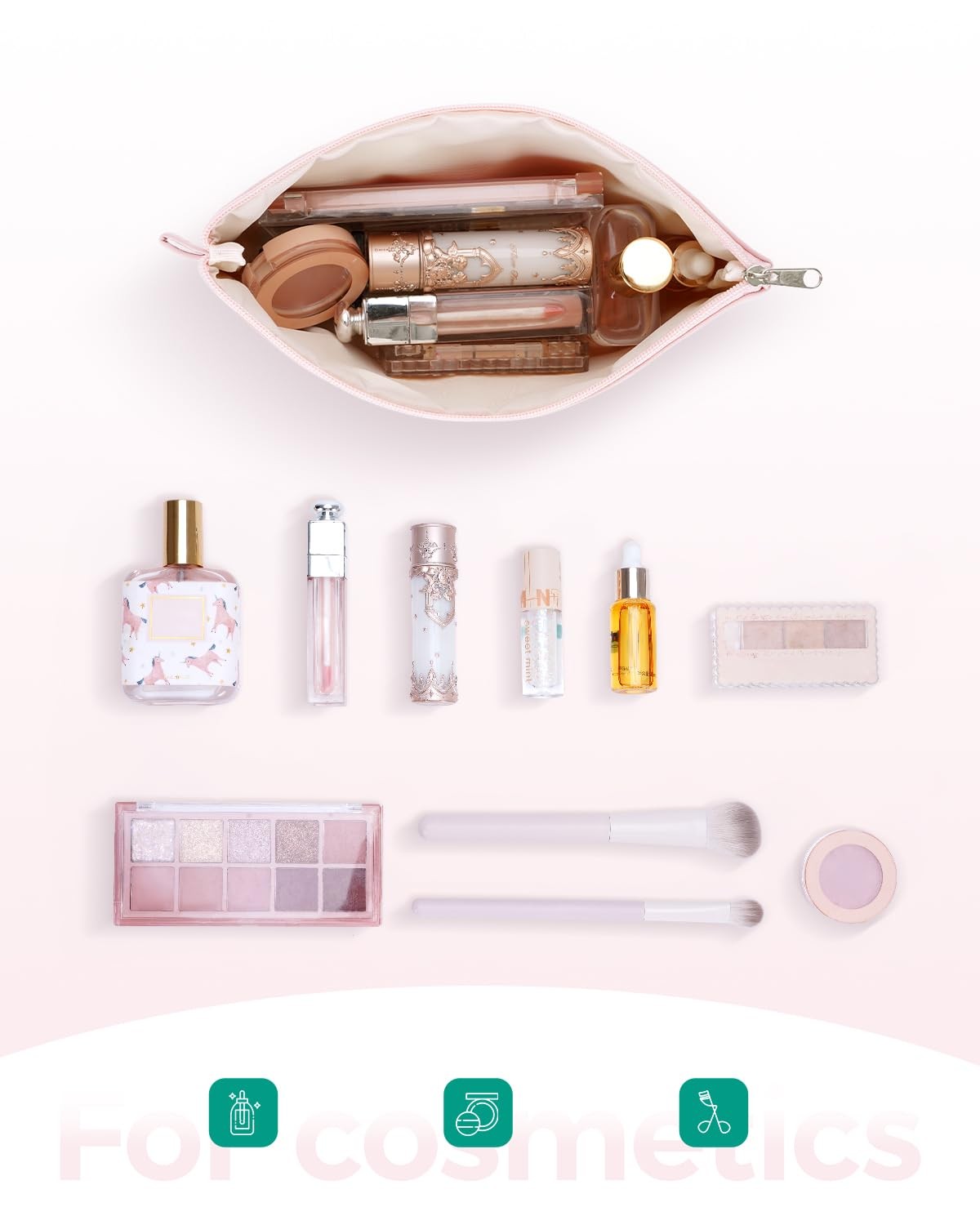 Waterproof Mini Makeup Bag Organizer for Women - Travel Cosmetic Pouch