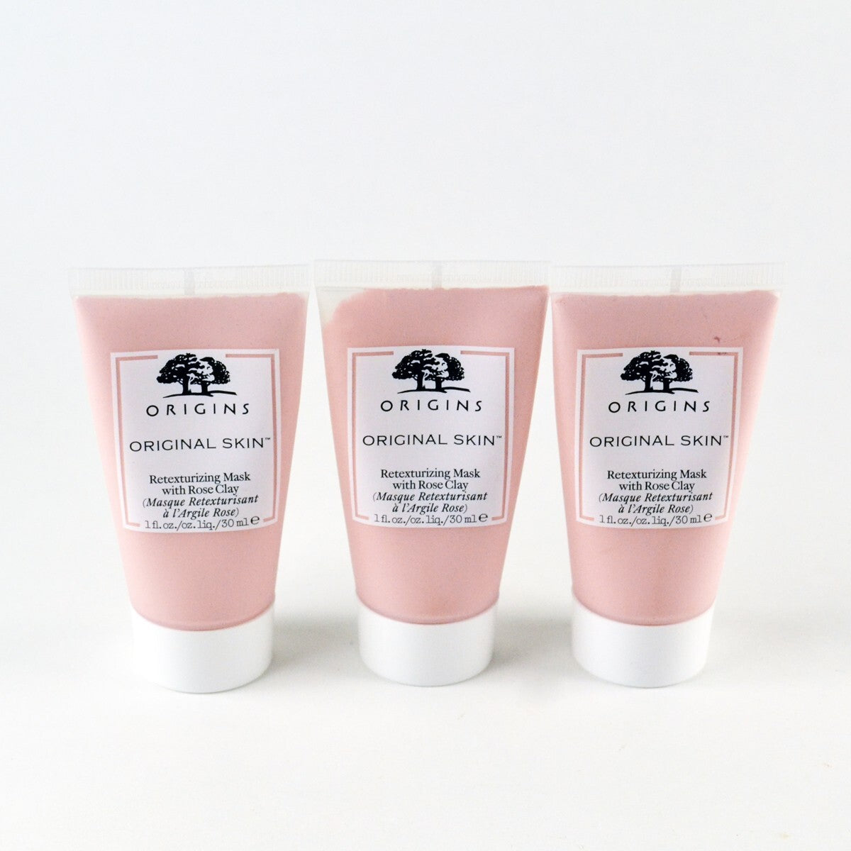Origins Rose Clay Mask Set - 3 Travel Size Retexturizing Skin Care Masks