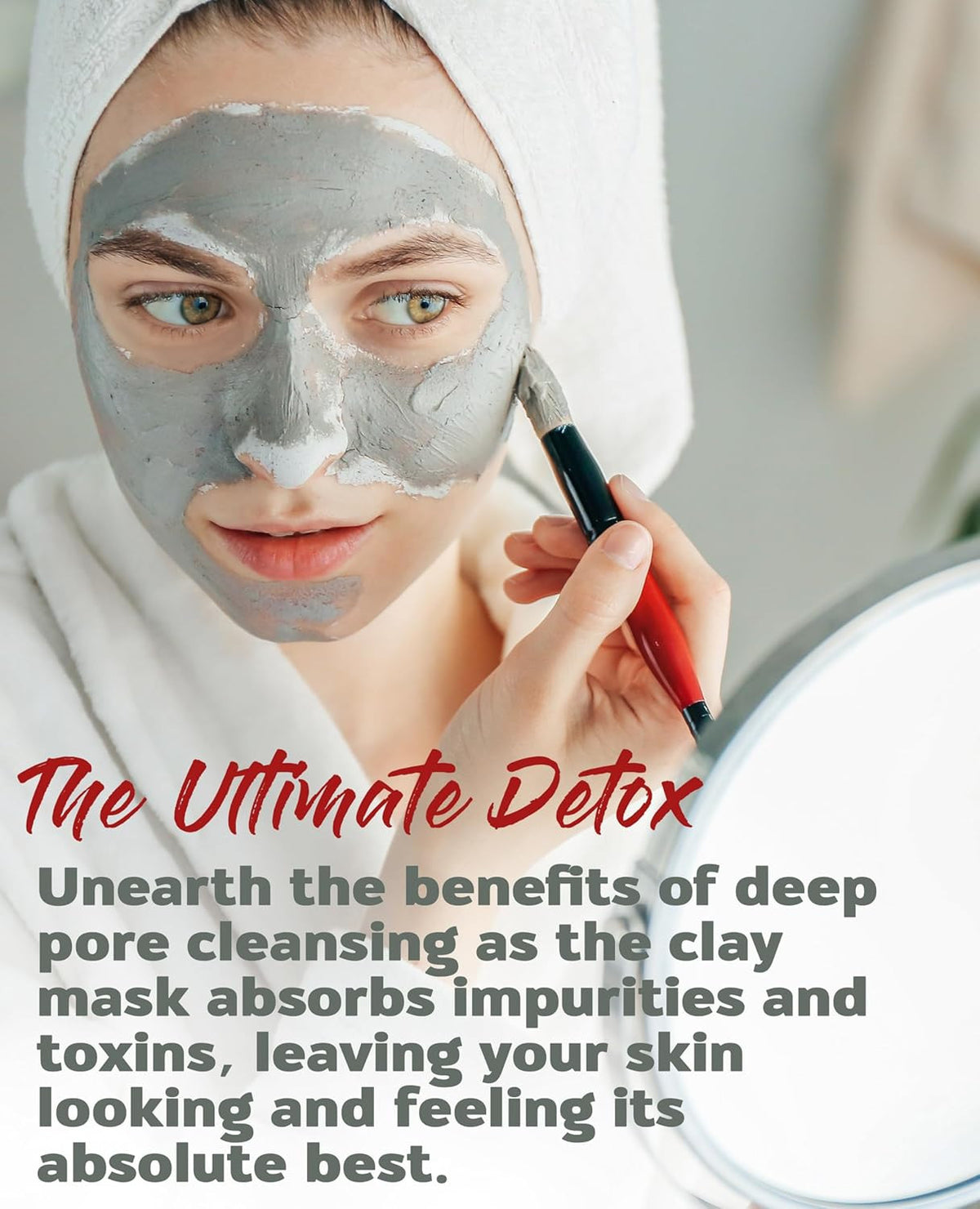 Calcium Bentonite Clay Mask Kit with Brush & Bowl