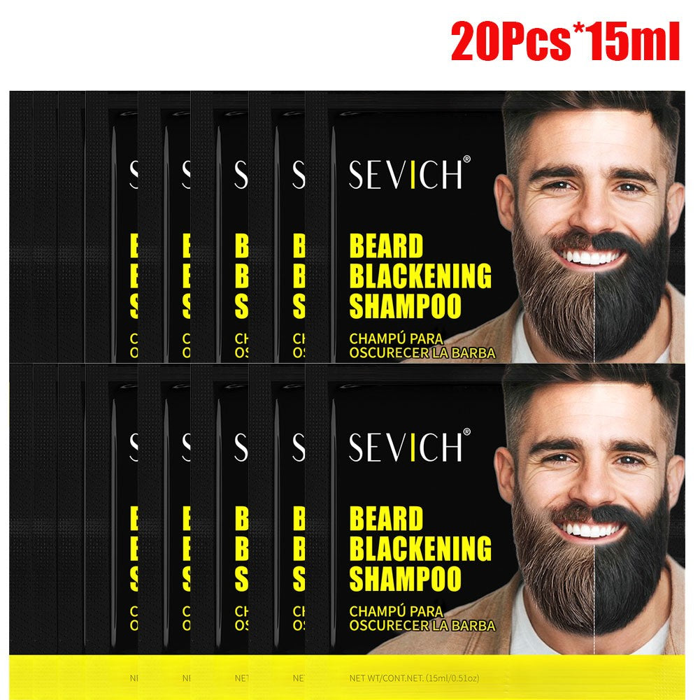 Beard Dye Shampoo Black Hair Color Coverage - Instant Darkening
