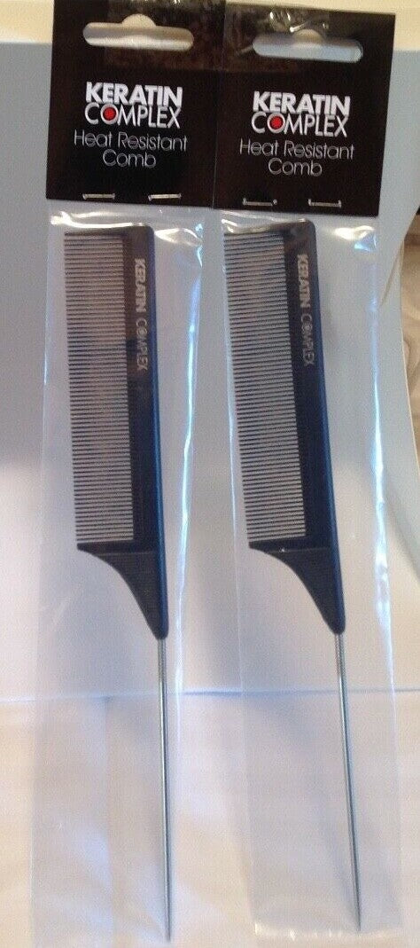Heat Resistant Metal Tail Comb - 9.25 Inch Hair Styling Tool - Lot of 2