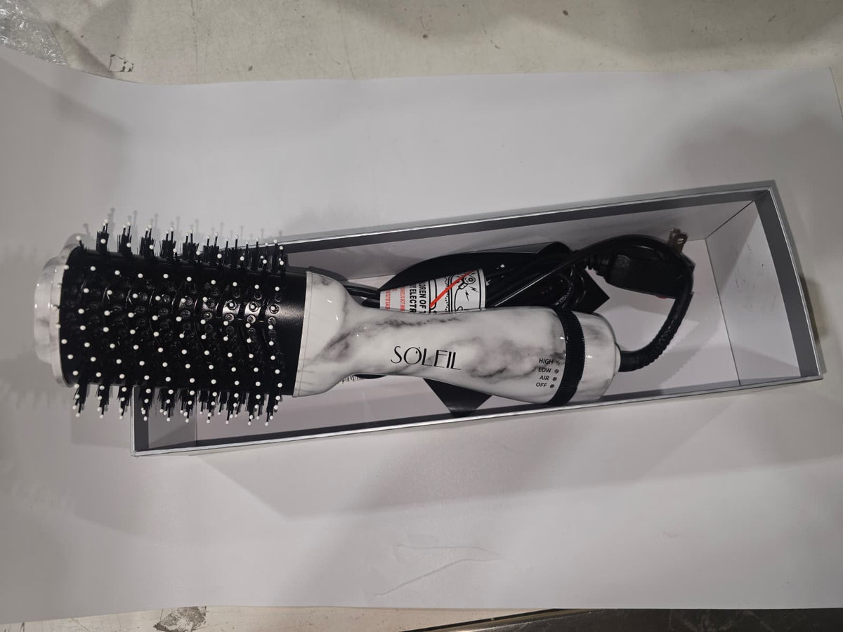 Soleil Professional Marble & Black Blowout Hair Brush - Salon Styling Tool