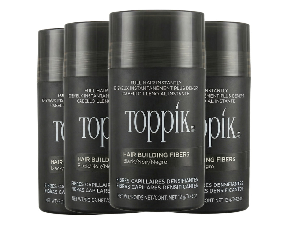 Hair Building Fibers Black 0.42 oz - Keratin Thickener 4 Pack
