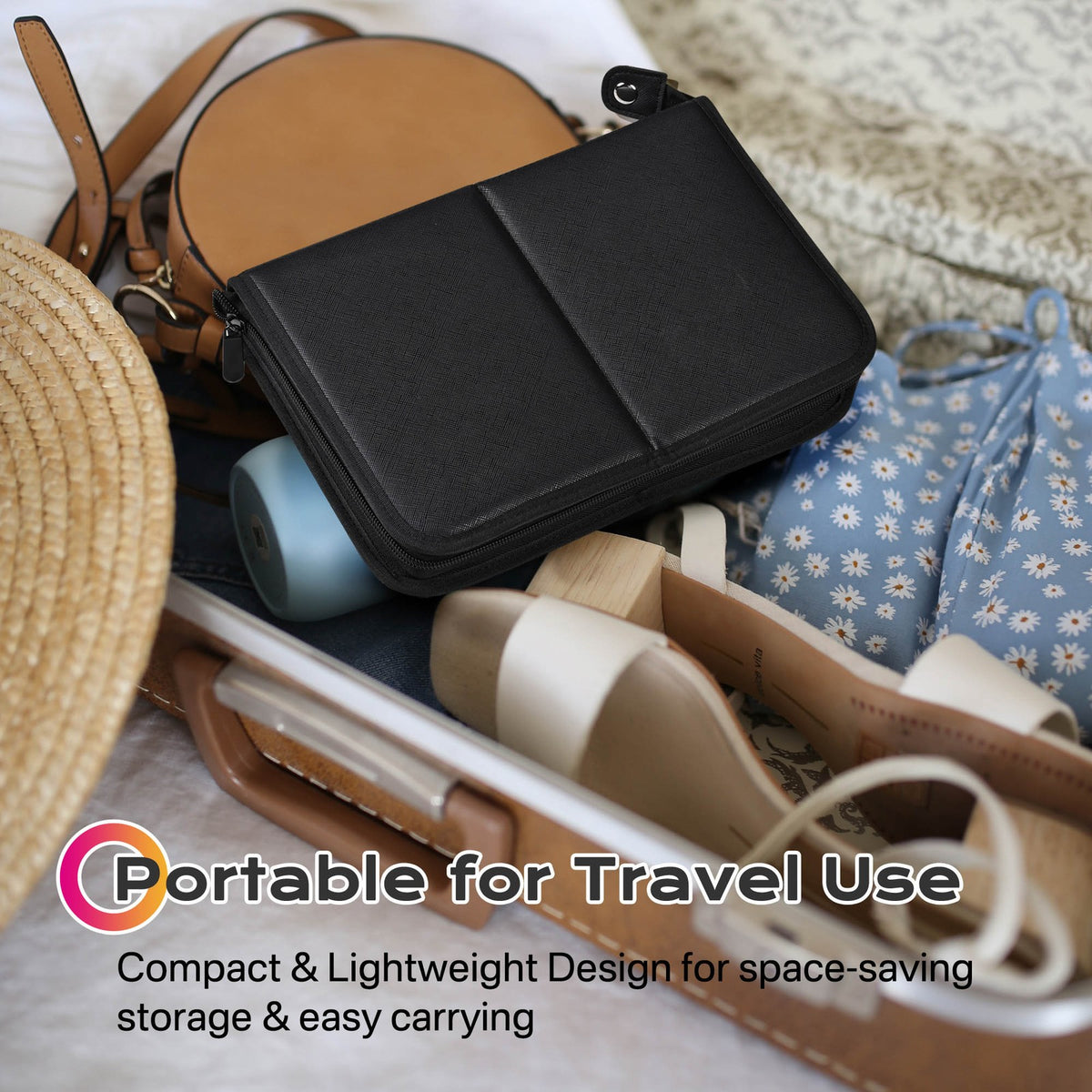 Portable Makeup Brush Organizer Bag with 14 Large & 15 Small Holes Travel Case