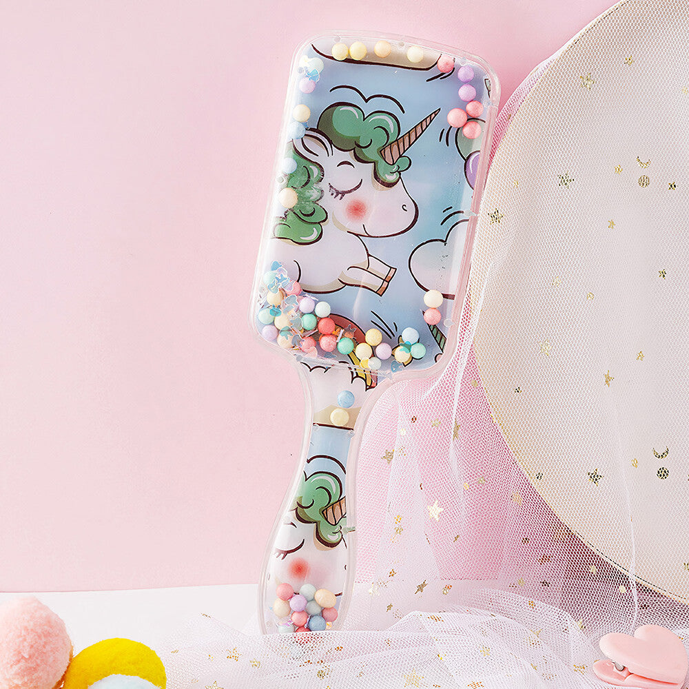 Kids Cartoon Unicorn Detangling Hair Brush with Air Cushion - Painless & Tangle-Free