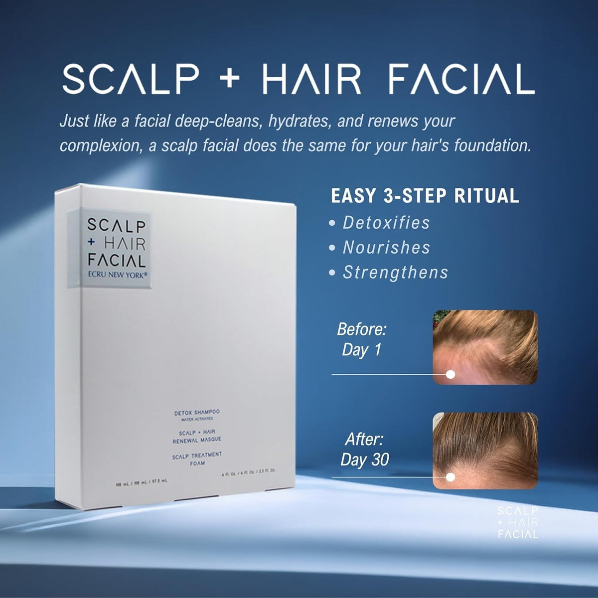 ECRU New York Scalp + Hair Facial Kit 3-Step Treatment System 6
