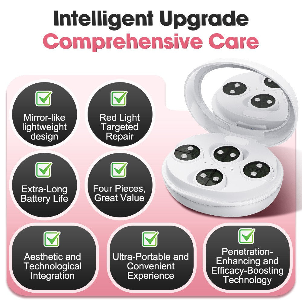 Microcurrent Red Light Therapy Eye & Facial Massager for Dark Circles & Skin Tightening