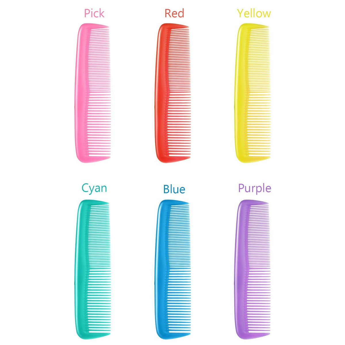 12-Piece Portable Hair Comb Set for Styling & Travel - Vibrant Colors