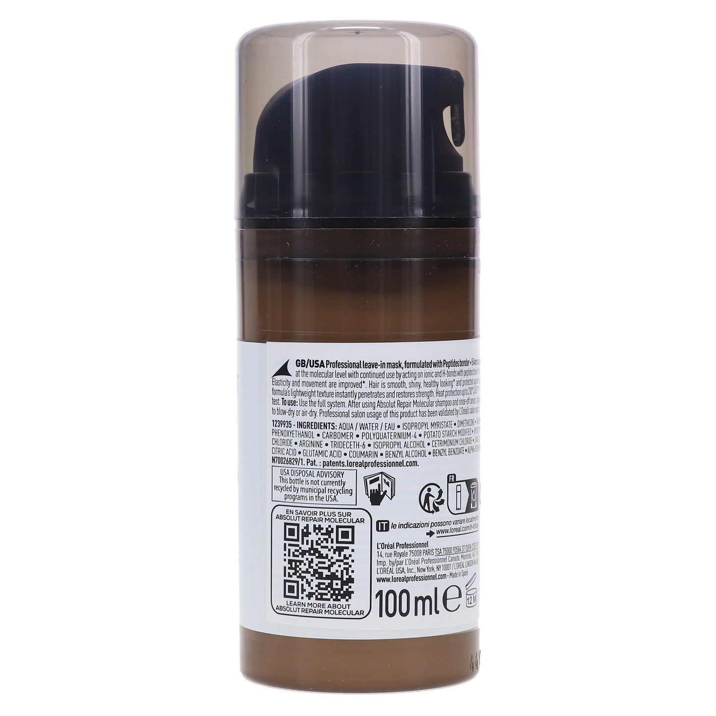 L'Oreal Professionnel Absolute Repair Molecular Leave-In Conditioner 3.4 oz