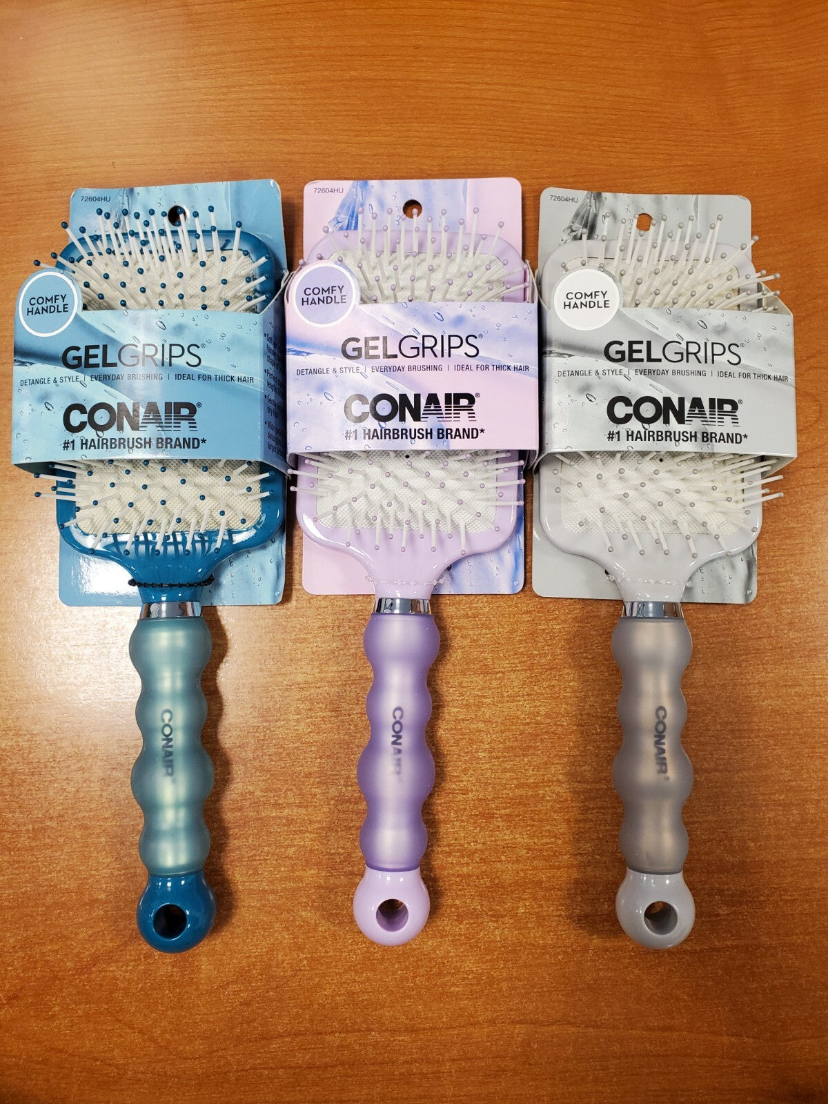 Conair Gel Grip Paddle Hairbrush Pack - Detangles & Styles All Hair Types
