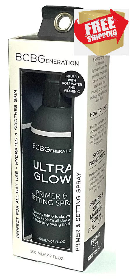 Ultra Glow Primer & Setting Spray with Rose Water & Vitamin C - Hydrating Makeup Base