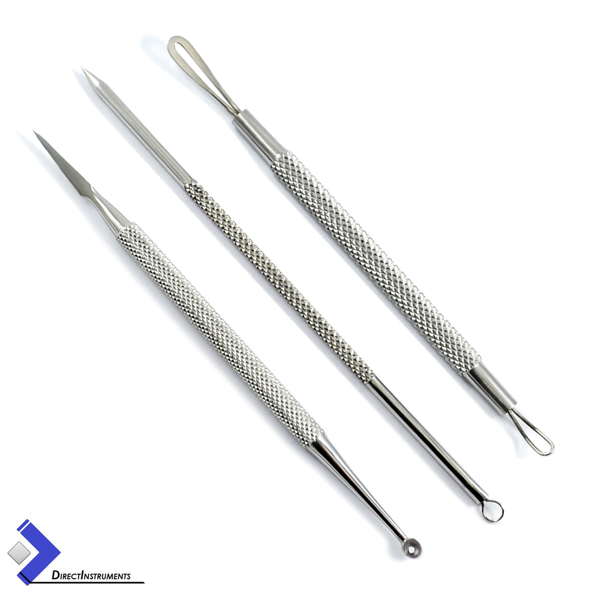Set of 3 Comedone Blackhead Extractor Removers for Acne and Blemishes