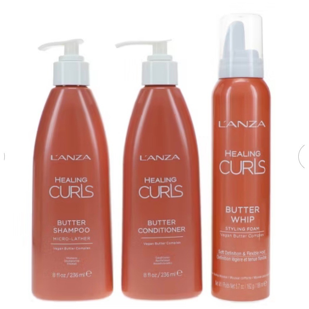 LANZA Healing Curls Collection 3 Piece Set Butter Shampoo Conditioner