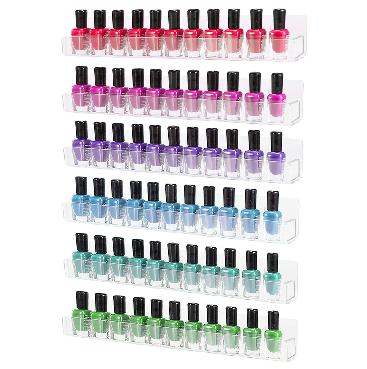 Acrylic Nail Polish Wall Rack - Transparent Multi-Functional Organizer for Nail Salons & Home Use