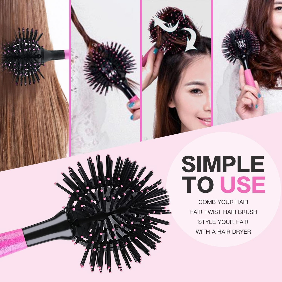 Detangling Round Hair Brush for Curly Hair - 3D Bomb Curl Styling Tool