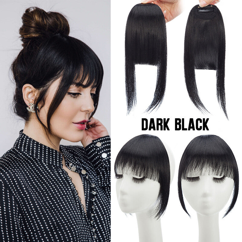 Natural Thick Clip-In Fringe Bang Hair Extensions - Human Hair Look