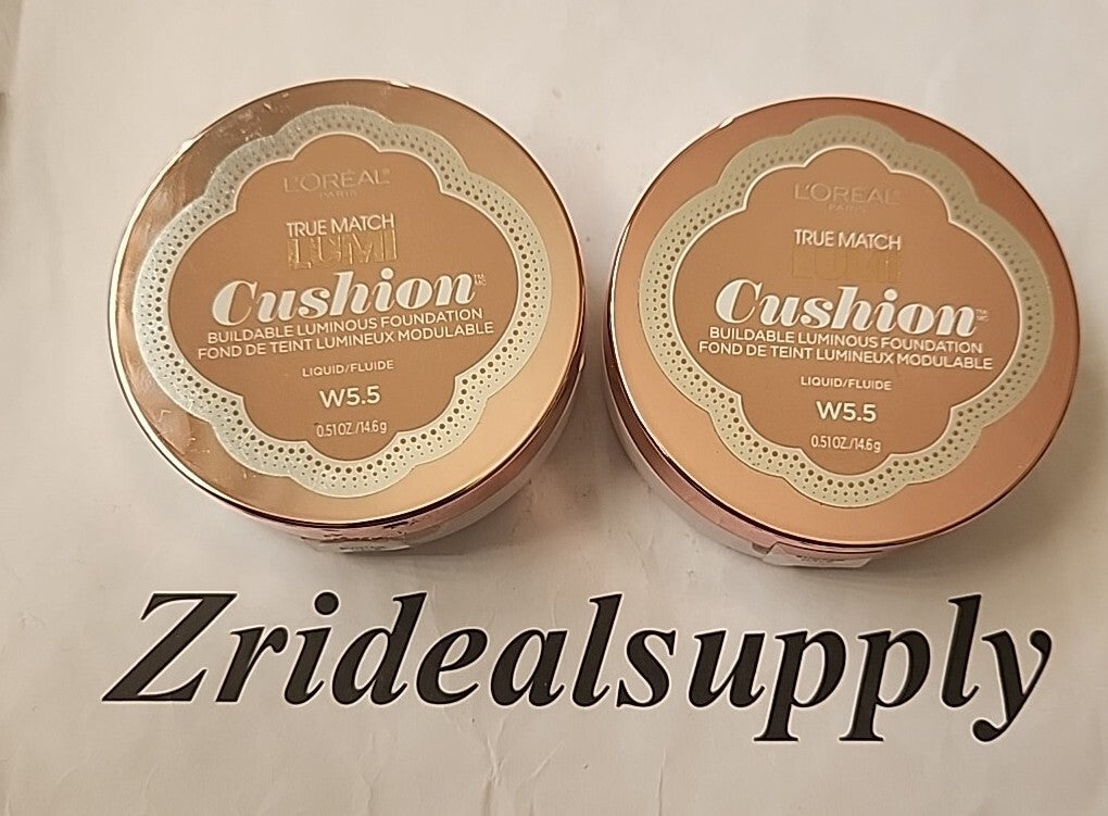 L'Oréal True Match Lumi Cushion Foundation W5.5 Suntan Pack of 2