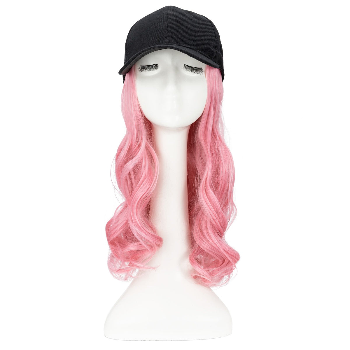 Women Baseball Cap Hat with Wavy Synthetic Hair Wig - Natural, Ombre