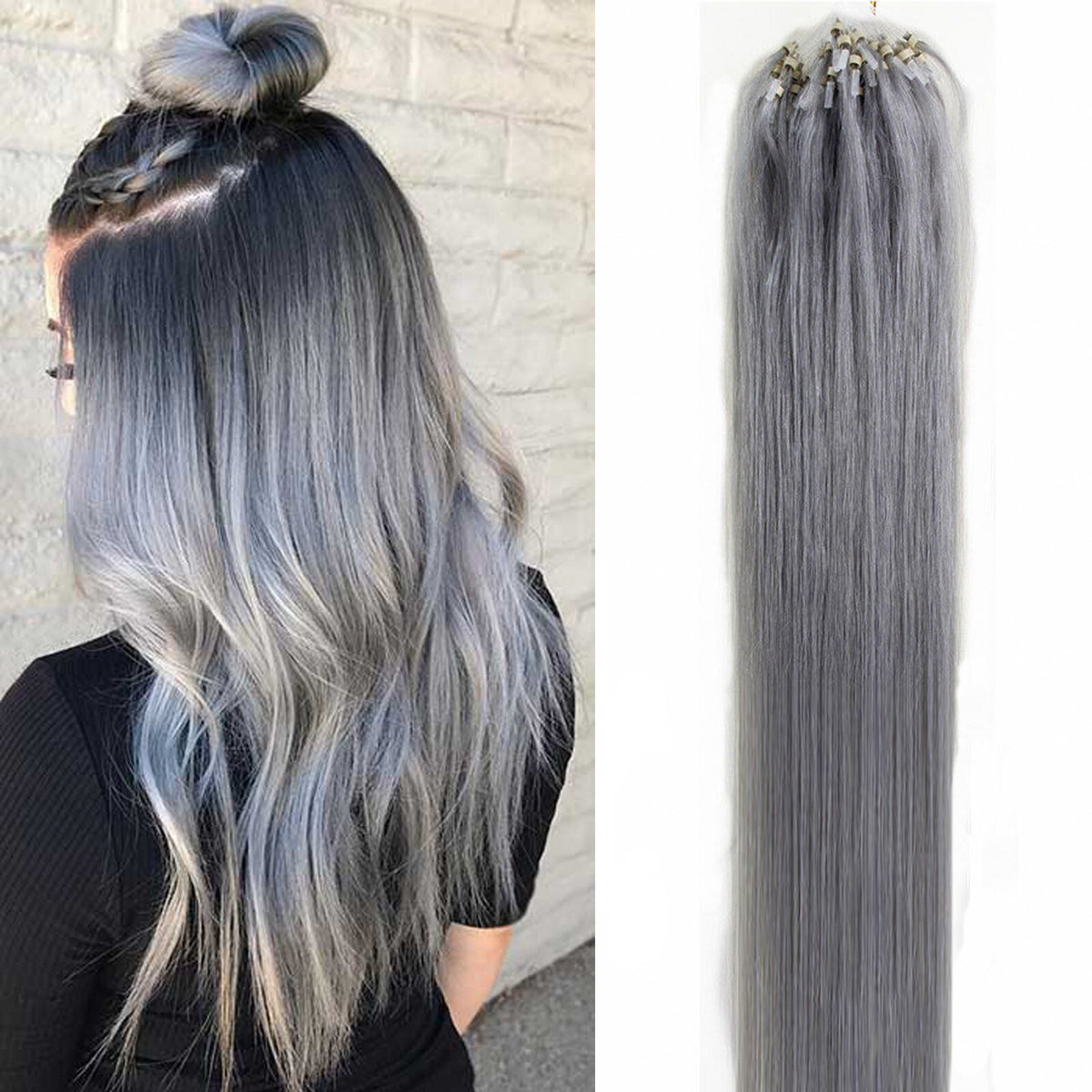Micro Loop Hair Extensions - Real Human Hair Beads & Link Remy Russian Hair