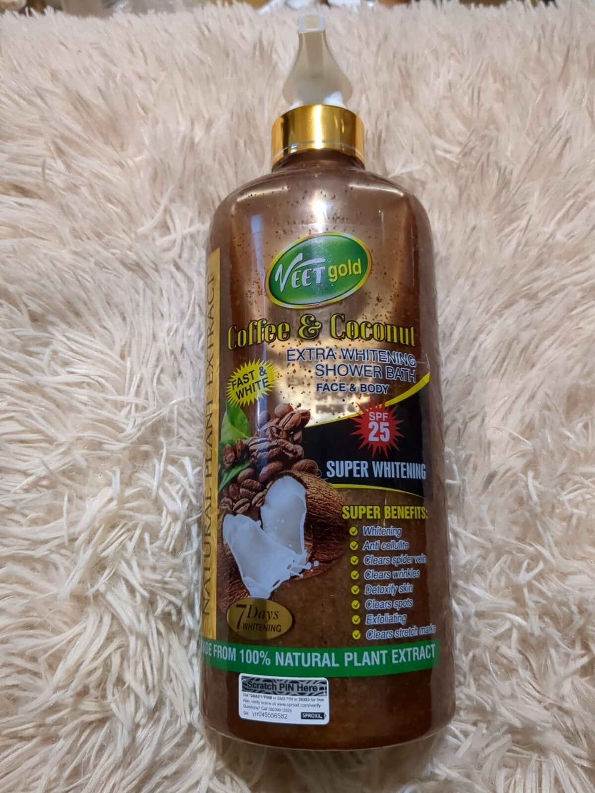 Veet Gold Coffee Coconut Whitening Body & Face Shower Gel 1000ml