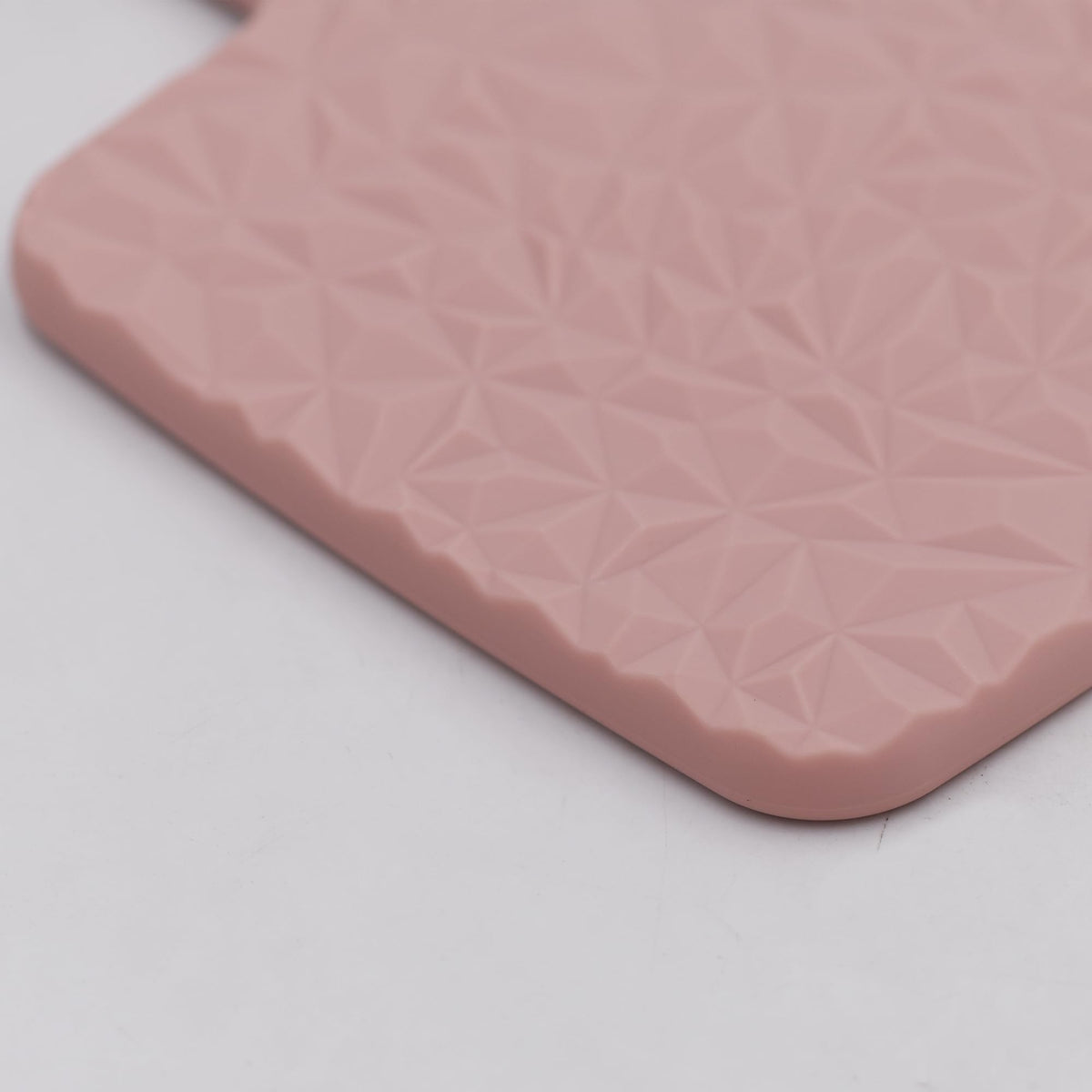 Pink Square Hand Held Mirror Travel Mirror with Diamond Pattern, 9 x 5.1 Inches