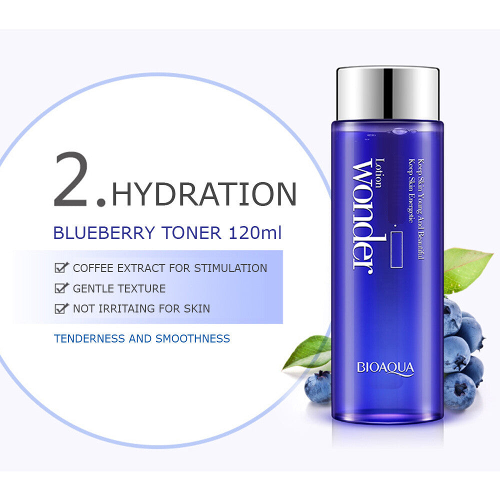 Blueberry Skin Care Set - Facial Cleanser Toner Serum BB Cream Moisturizer