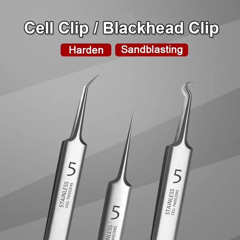 Blackhead Remover Tweezers 3-Piece Acne Pimple Blemish Extractor Kit