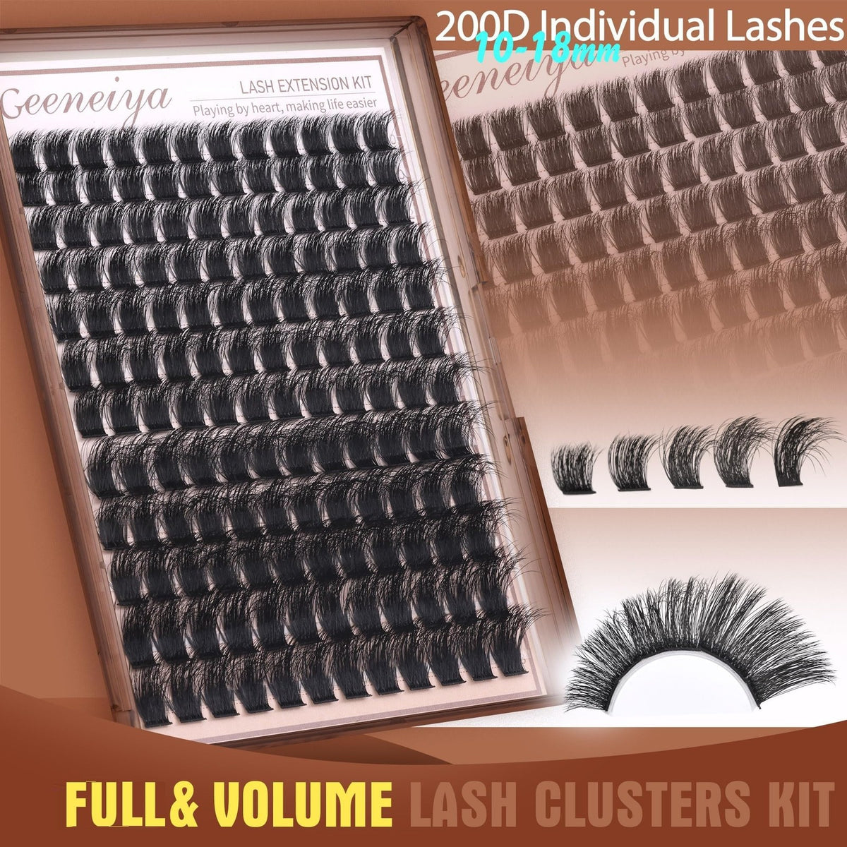 Lash Extension Clusters Kit - Thick 50 Count Mink Feel Wispy Eyelash Set