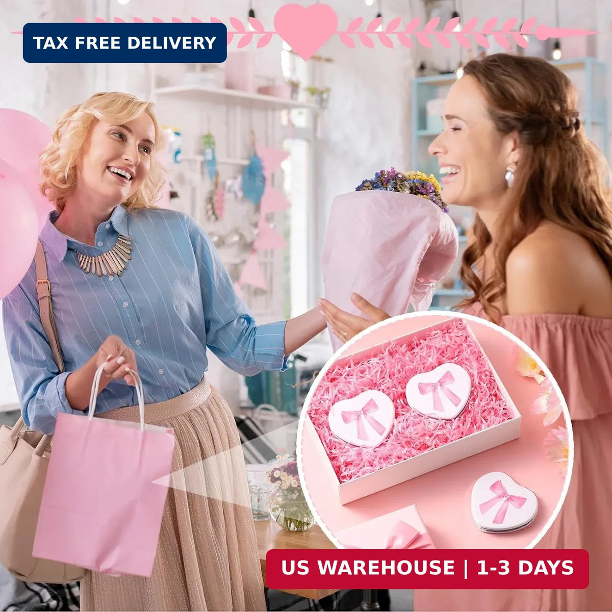 Pink Heart-Shaped Compact Mirror Set for Women & Girls - Cute Aesthetic, Portable Makeup Mirrors, 3 Pack