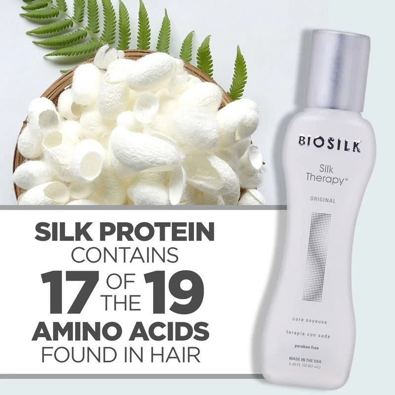 Hair Oil Serum with Silk Protein - Nourishing Leave-In Treatment for Shine & Smoothness 2.26oz