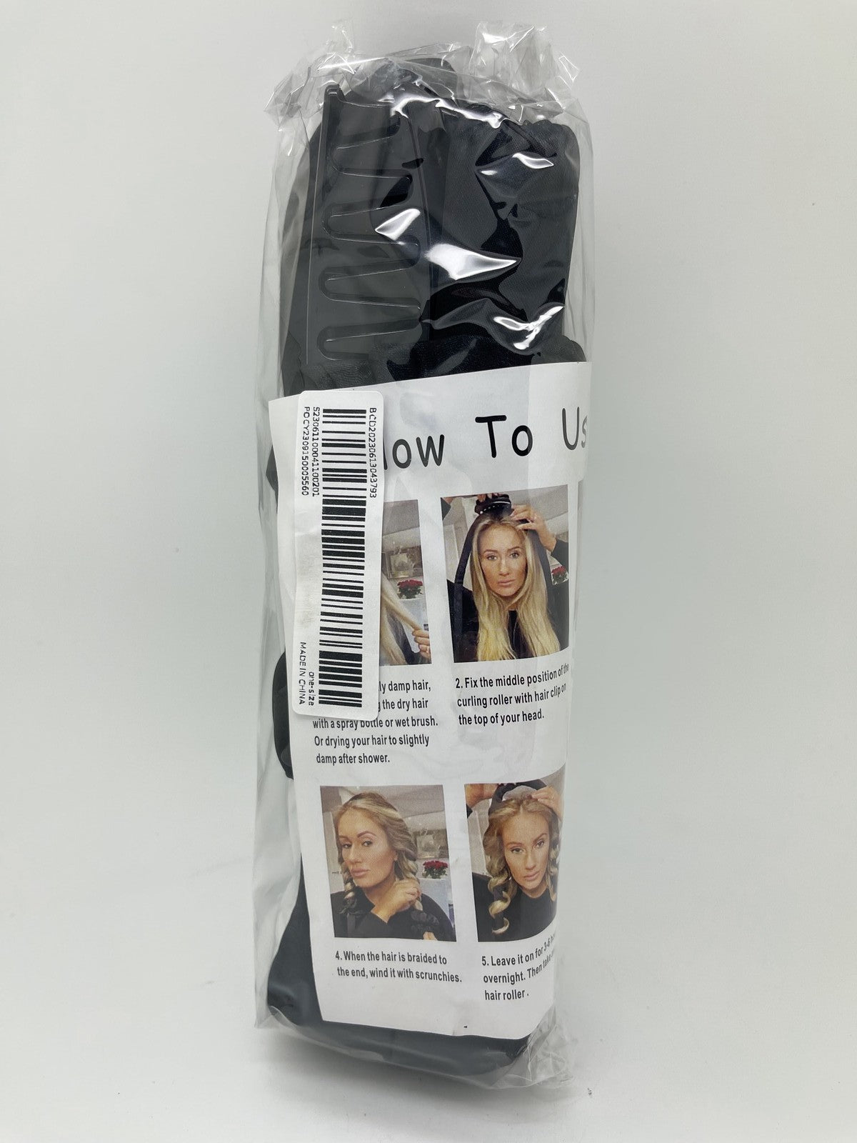 Heatless Hair Curling Rollers - Bendy 1 Inch Black Set - 2 Pack