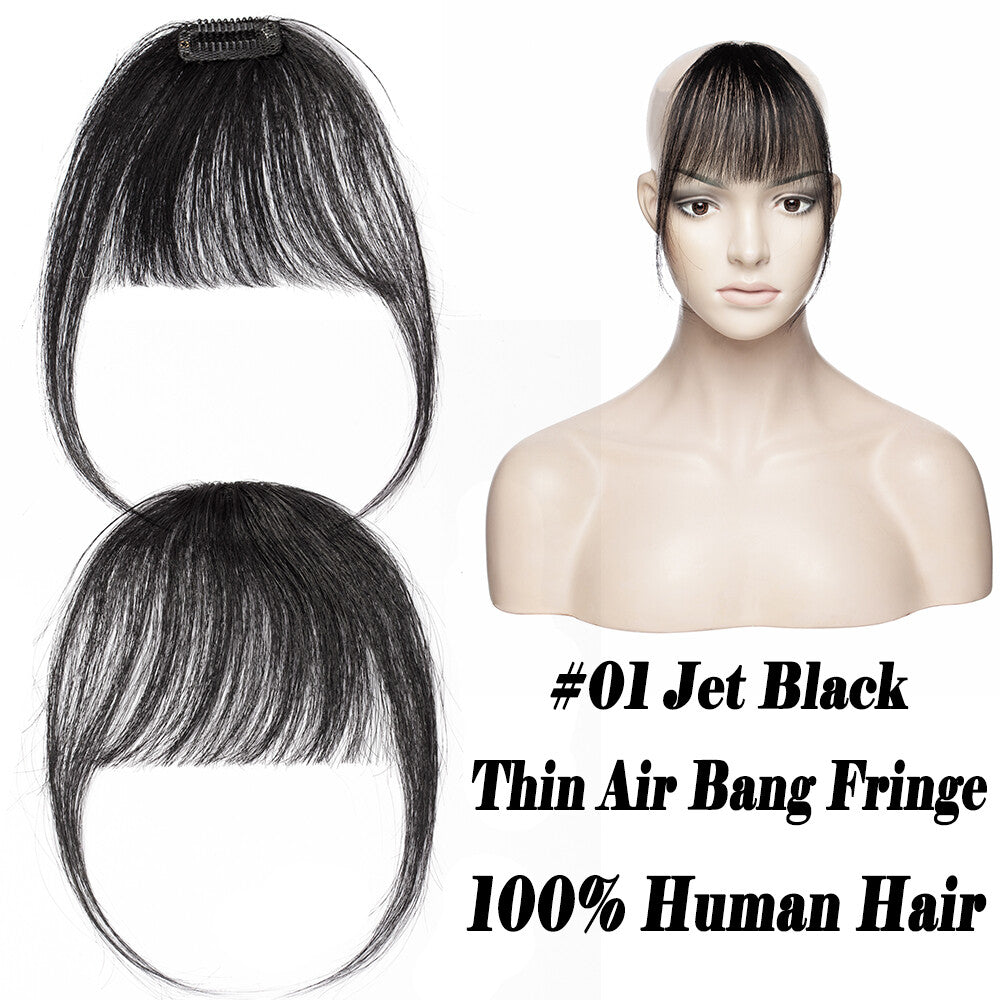 Human Hair Clip-In Bangs Topper with Remy Hair for Natural Look